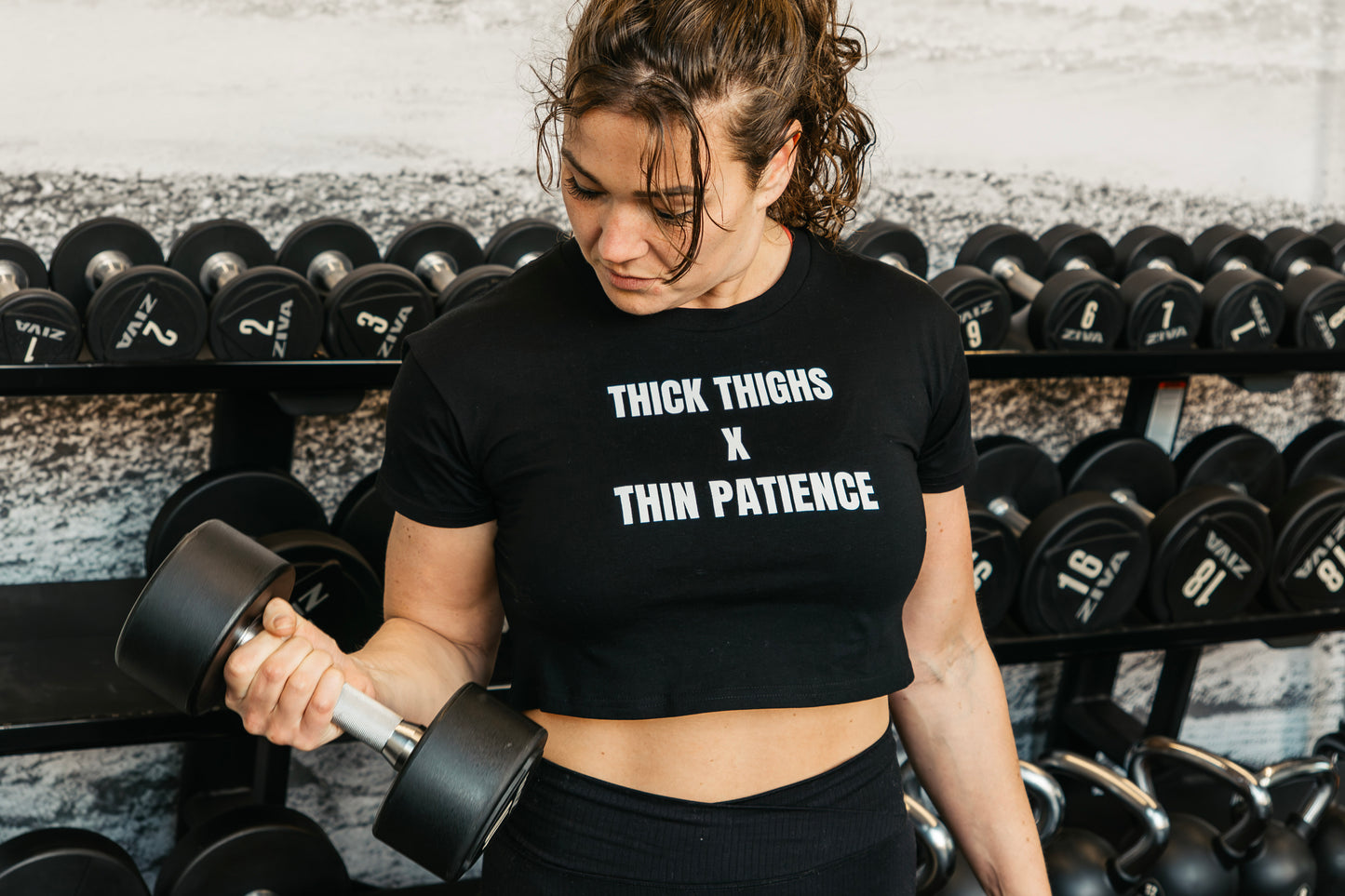 THICK THIGHS X THIN PATIENCE - Crop Top