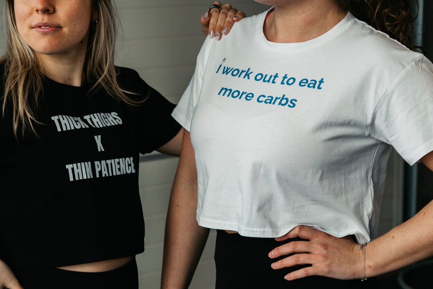 THICK THIGHS X THIN PATIENCE - Crop Top